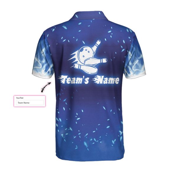 bowling on blue fire ez37 0801 custom polo shirt 2