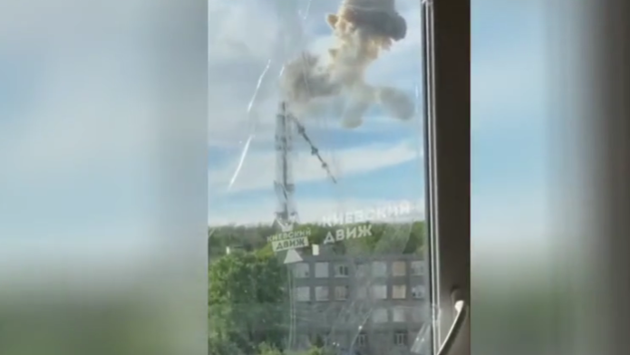 Russian Missile Strikes Highest TV Tower in Kharkiv