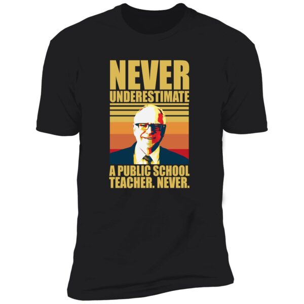 Never Underestimate A Public School Teacher Never Tim Walz Shirt 5 1.jpg