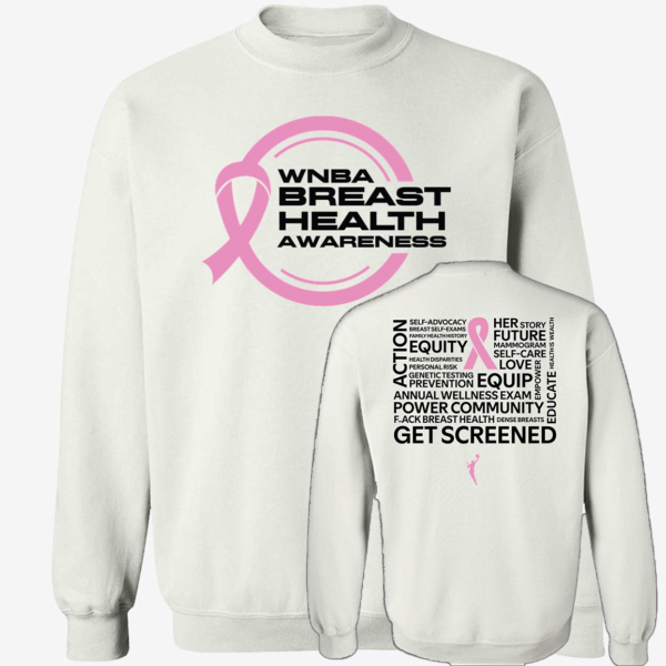 [Front+Back] Caitlin Clark Wnba Breast Health Awareness Get Screened Shirt