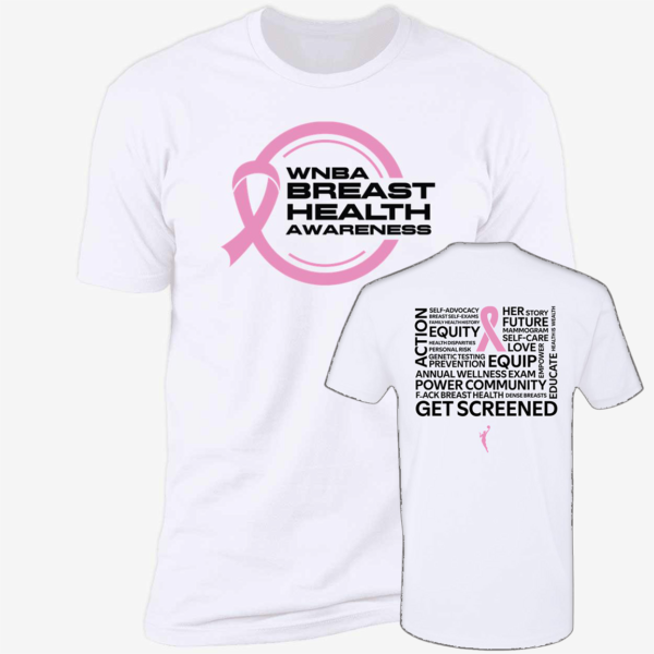 [Front+Back] Caitlin Clark Wnba Breast Health Awareness Get Screened Shirt