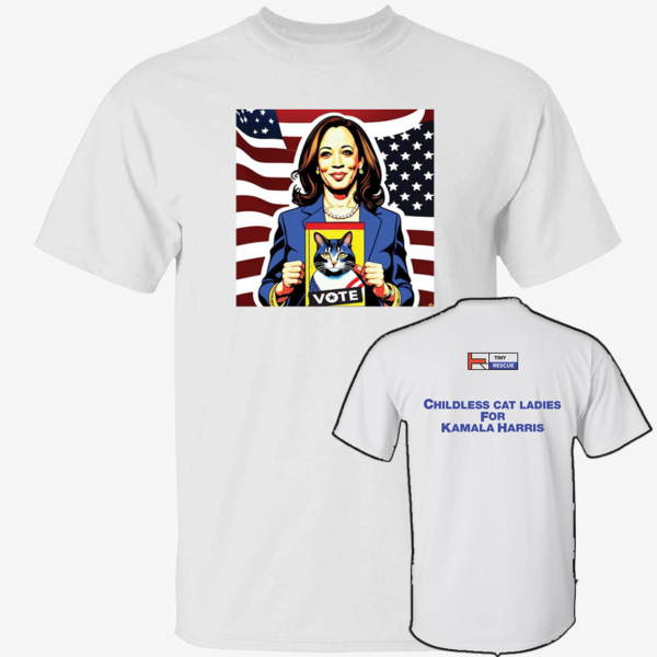 [Front+Back] Kamala Harris Vote Childless Cat Ladies Shirt