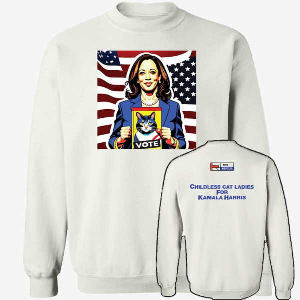 [Front+Back] Kamala Harris Vote Childless Cat Ladies Shirt