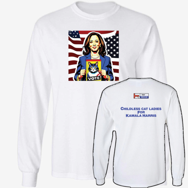 [Front+Back] Kamala Harris Vote Childless Cat Ladies Shirt